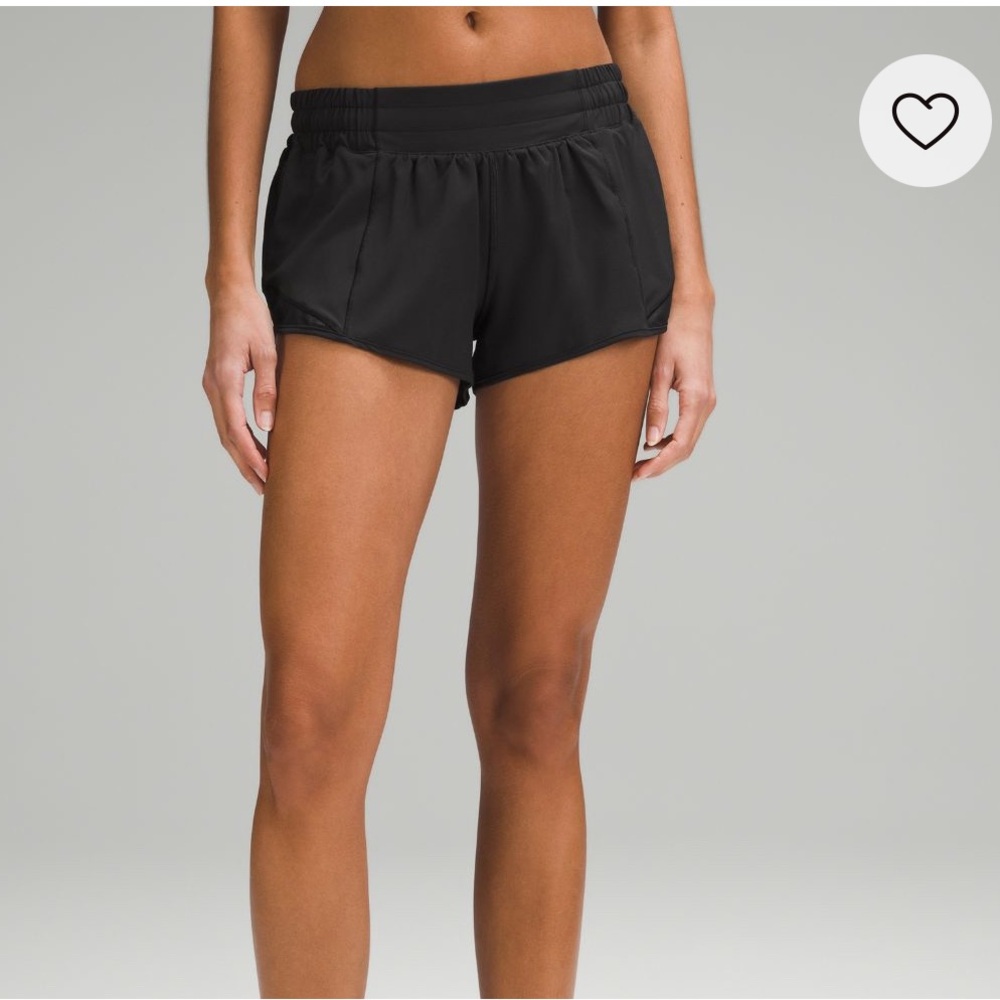 Lululemon Black Hotty Hot Low-Rise Lined Short